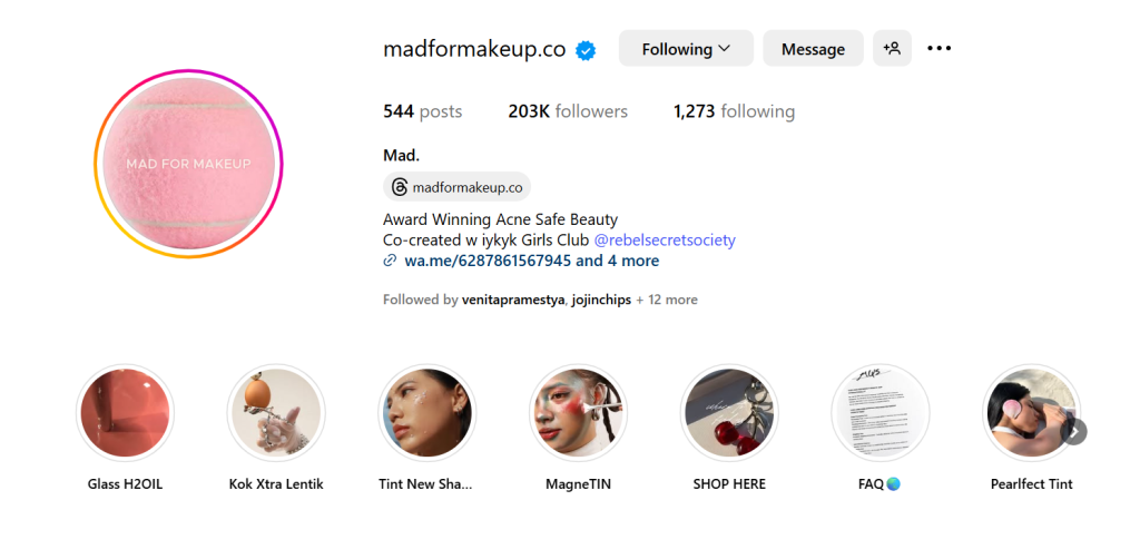 Highlights Instagram Kursus Digital Marketing di Bali Recademy Mad for Makeup