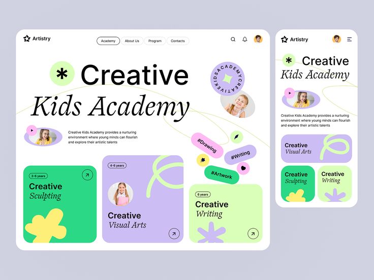 Geometric Kids Web Design Trend Kursus Social Media Specialist Bali Recademy