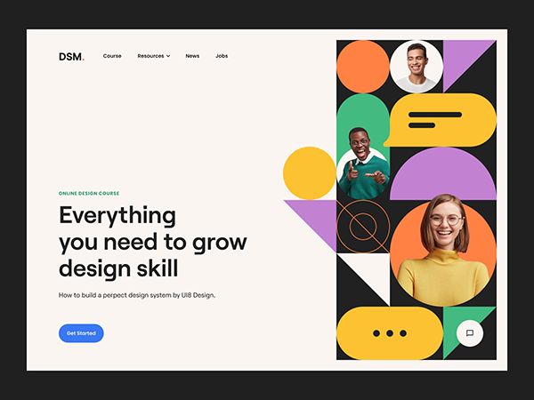 Geometric Web Design Trend Kursus Social Media Specialist Bali Recademy